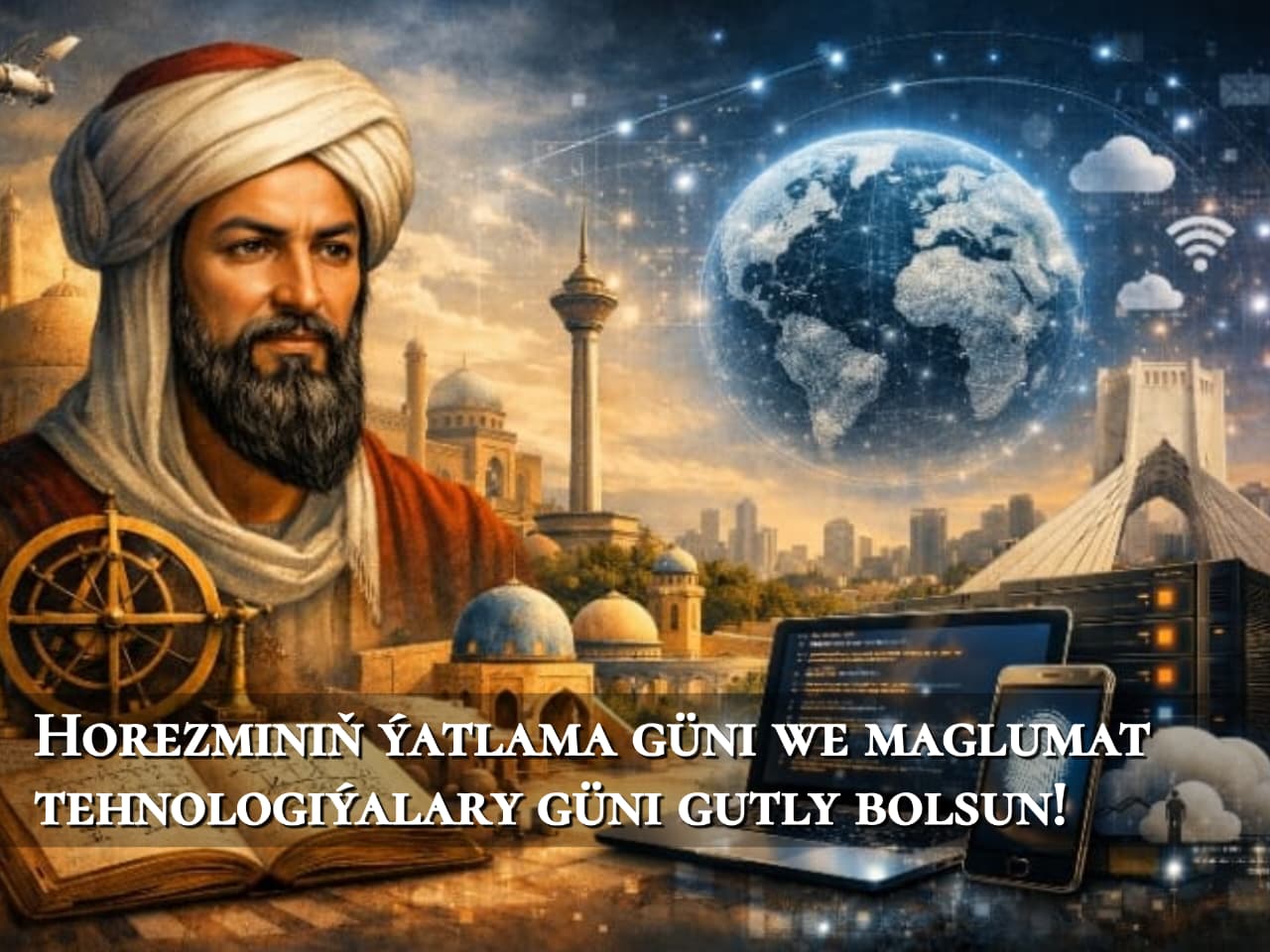 Horezminiň ýatlama güni we maglumat tehnologiýalary güni gutly bolsun.